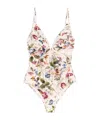 Zimmermann Womens Vanilla Floral Patience Tuck Plunge Floral One-piece Swimsuit In Multi