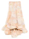 Zimmermann Womens Balance Flounce Silk Maxi Skirt Honey Agate In Yellow