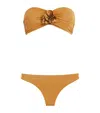 Zimmermann Lucky Bandeau Flower Beachwear Beige In Yellow