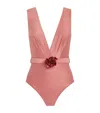 Zimmermann Lucky Plunge Flower Swimsuit - Women's - Recycled Polyamide/polyamide/elastane In Pink