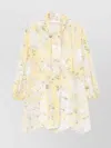 Zimmermann Delicate Floral Playsuit With Removable Belt And Ruffled Edges