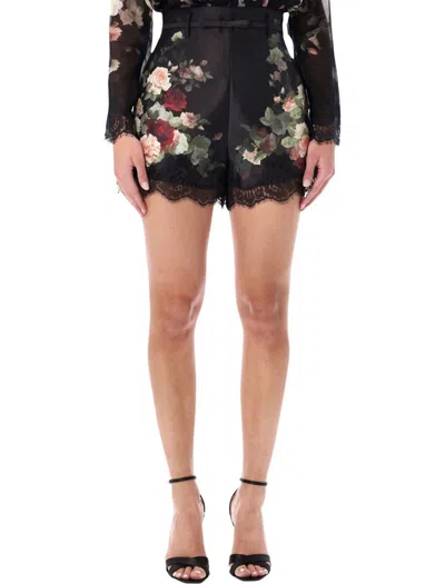 Zimmermann Flower Short In Black