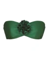 Zimmermann Waverly Flower Bandeau Bra Bikinis Green In Green