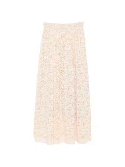 Zimmermann Flower-lace Maxi Skirt In Orange