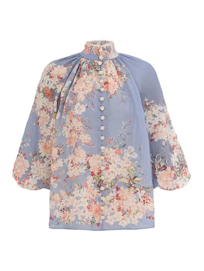 Zimmermann Fluid Blouse With Jewel Buttons