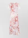 Zimmermann Light Red Floral Dress With Belt
