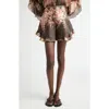 Zimmermann Womens Black Floral Illuminate Flutter Floral-print Silk And Cotton-blend Shorts Xs In Black Floral