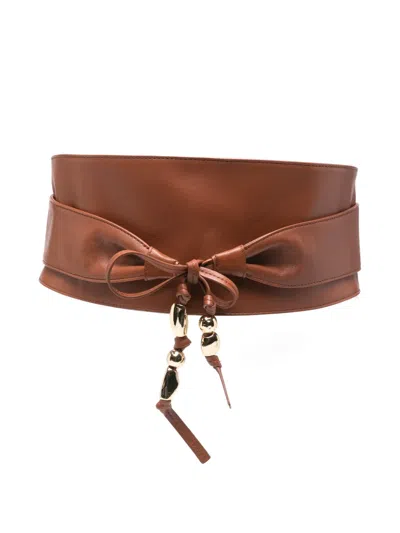 Zimmermann Foam Pebbles Wrap Leather Belt In Brown
