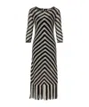 Zimmermann Midi Black And White Dress With Chevron Motif In Crochet Woman In Black