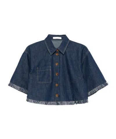 Zimmermann Indigo Denim Shirt With Classic Collar In Blue
