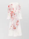 Zimmermann Flower Printed Crush Midi Dress In Linen