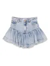 Zimmermann Denim Frill Mini Skirt In Blue