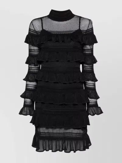 ZIMMERMANN FRILLED HIGH NECK MINI DRESS