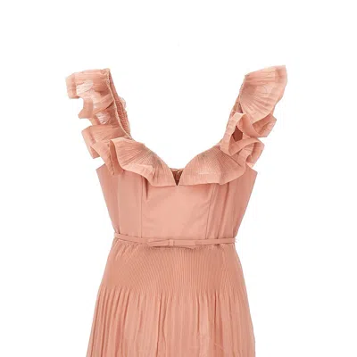 ZIMMERMANN FRILLED PLEATED MIDI DRESS