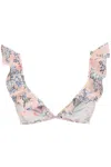 Zimmermann Spliced Print Awaken Crochet Tri Bikini Top In Multicolor