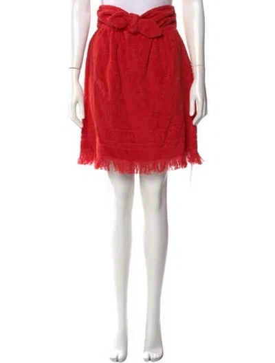 Pre-owned Zimmermann Fringe Trim Accent Knee-length Skirt In Red