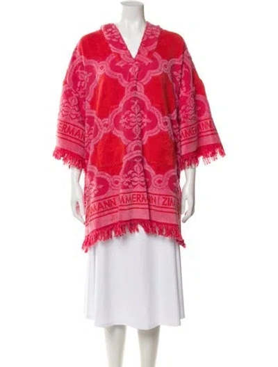 Pre-owned Zimmermann Fringe Trim Accent Robe In Purple