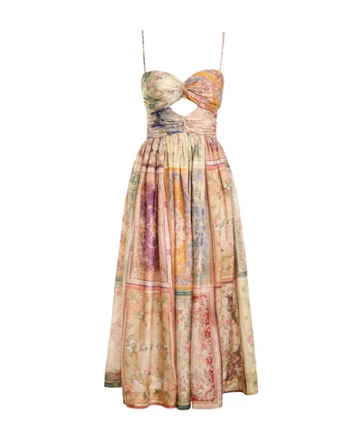 Zimmermann Front Lace Dress In Multi