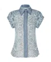 Zimmermann Matchmaker Printed Linen And Silk-blend Shirt In Gray