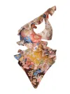Zimmermann One-shoulder Ruffled Cutout Floral-print Swimsuit In Multicolour