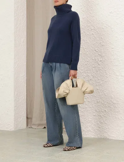 Zimmermann Funnel Neck Sweater In Marine
