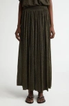 Zimmermann Gathered Metallic Knit Maxi Skirt