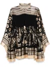 Zimmermann Illustration Otto Metallic Silk-blend Jacquard Mini Dress In Black