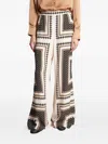 Zimmermann Geometric-print Trousers In Neutral