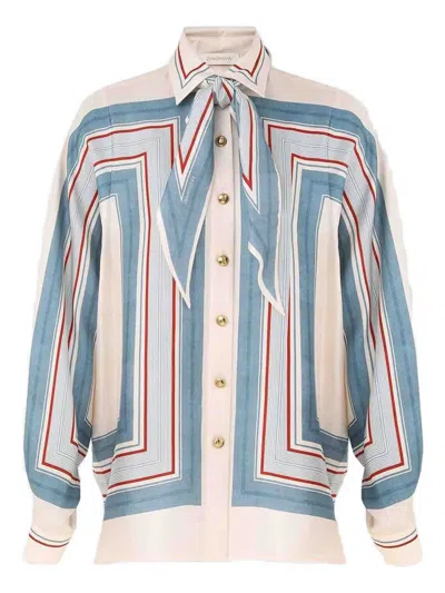 ZIMMERMANN GEOMETRIC PRINTED SCARF SHIRT