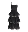 Zimmermann Georgette Tiered Midi Dress In Black