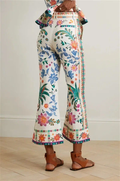 Zimmermann Ginger Crop Flare Pant Cream Multi