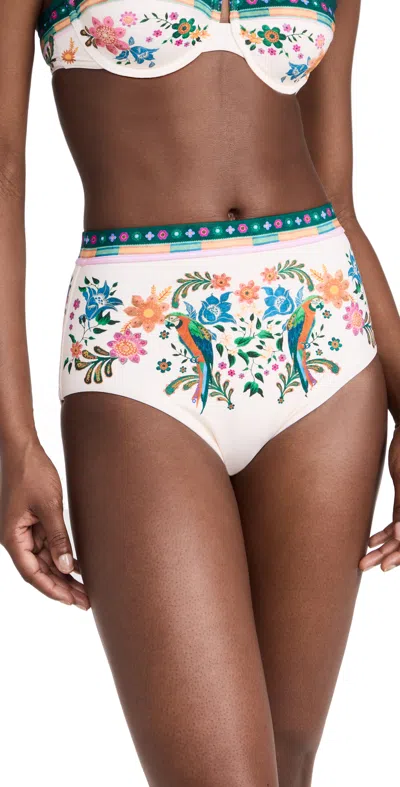 Zimmermann Ginger High Waist Bottoms In Cream Multi