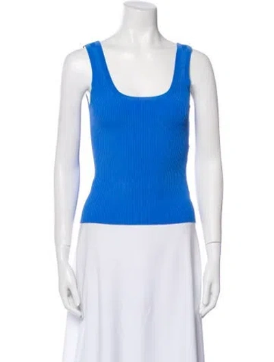 Pre-owned Zimmermann Ginger Scoop Neck Tank Scoop Neck Top W/ Tags In Blue