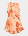 Zimmermann Girl's Cascadian Floral-print Frill Dress In Multi
