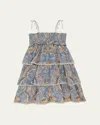 Zimmermann Daylight Kids Tiered Dress In Blue