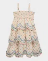 Zimmermann Girl's Everly Polka Dot Scallop Trim Dress In Cream Polka Dot Crplkdt