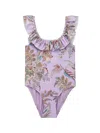 Zimmermann Rhiannon Trim Racer Swimsuit In Purple