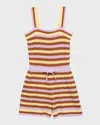 Zimmermann Little Girl's & Girl's Pop Textured Knit Playsuit In Multi
