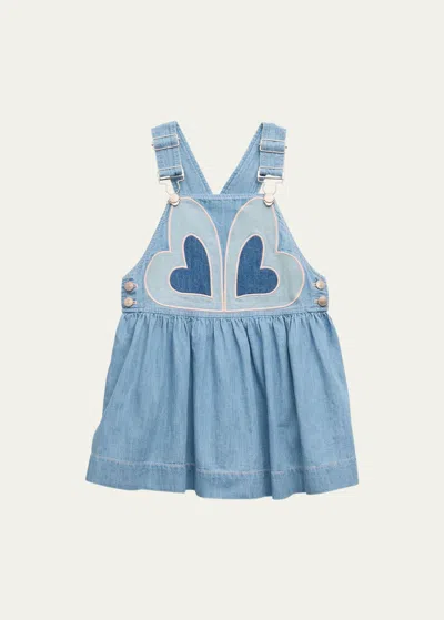 Zimmermann Kids' Girl's Waverly Denim Heart Dress In Blueberry