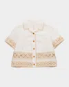 Zimmermann Kids White Wylie Trimmed Shirt In Ivory Ivo