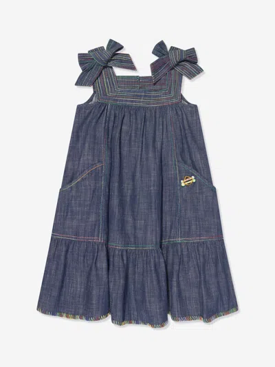 Zimmermann Kids' Girls Alight Denim Dress In Blue