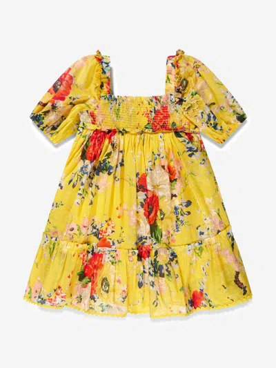 Zimmermann Kids' Girls Alight Puff Sleeve Dress In Multicoloured