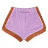 Zimmermann August Colorblocked Terry Shorts In Purple