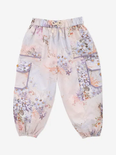 Zimmermann Babies' Girls Casacdian Poplin Cargo Pants In Multi