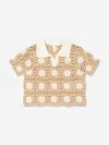 Zimmermann Cotton Crochet Cascadian Polo Shirt In Brown
