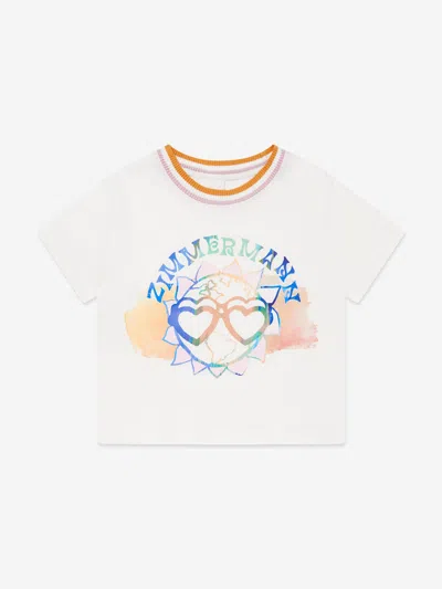 Zimmermann Babies' Girls Cascadian Printed T-shirt In White