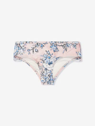 Zimmermann Kids'  Girls Floral Halliday Frill Swim Briefs In Multicoloured