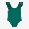 ZIMMERMANN GIRLS GREEN EMBROIDERED FLORAL SWIMSUIT