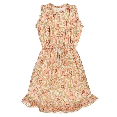 Zimmermann Kids' Junie Floral-print A-line Dress In Pink