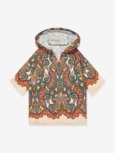 Zimmermann Kids'  Girls Paisley Ottie Hooded Coverup In Multicoloured